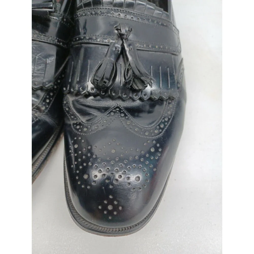 Florsheim Imperial Mens Dress Shoes Wingtip Kiltie Tassel Loafers Black 12M